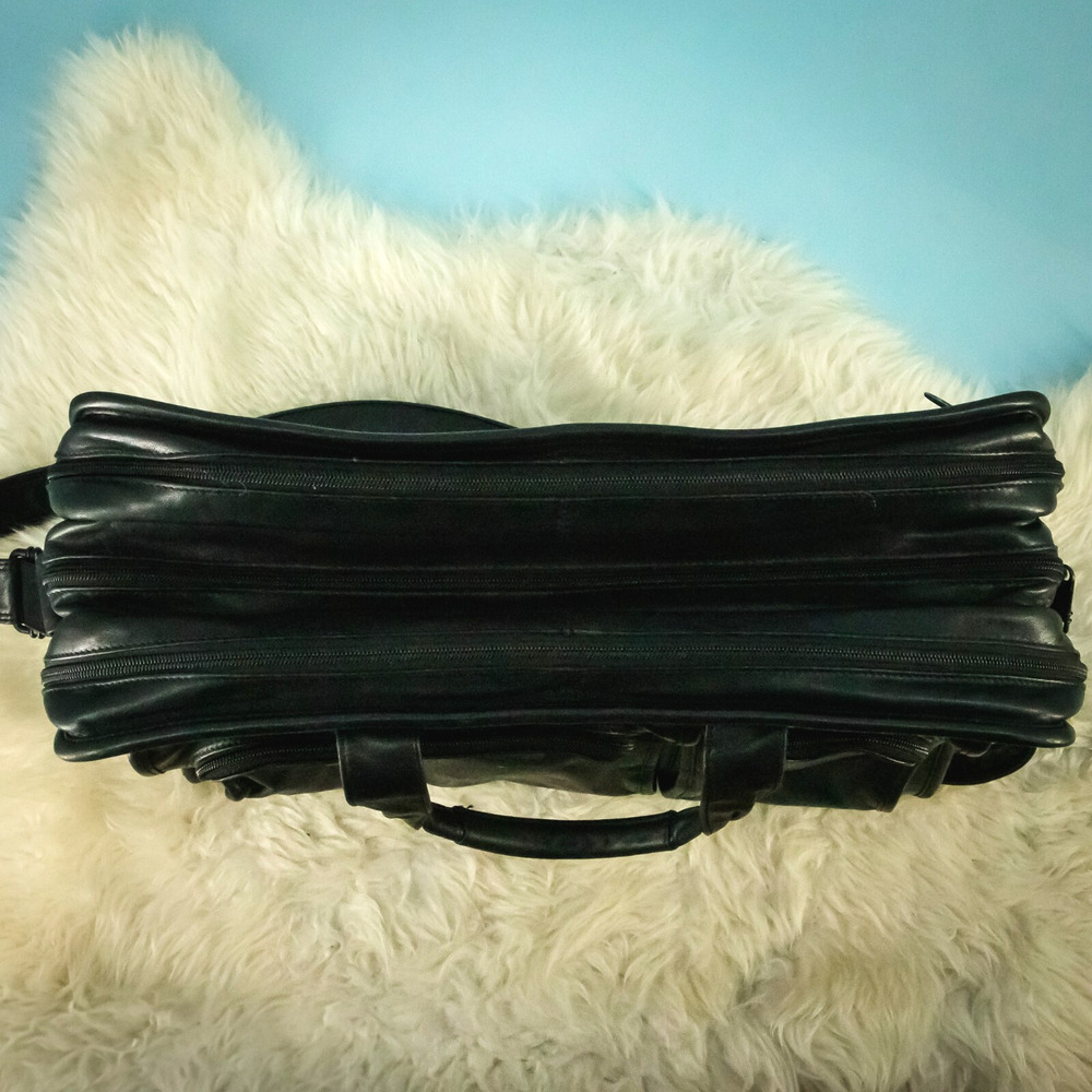 Tumi Black Alpha Napa Leather Padded Laptop Briefcase Bag Business Career 9624D3 - Picture 6 of 13